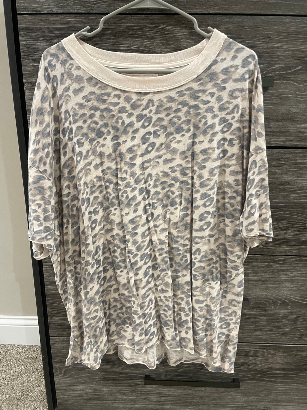 Aerie oversized Leopard Print Short Sleeve Tee